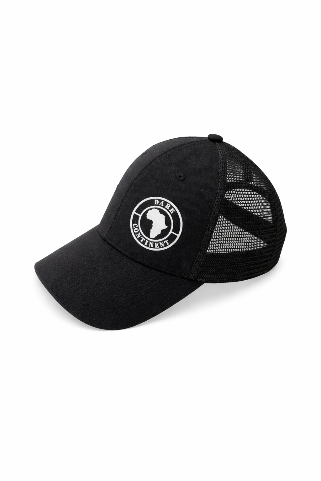 Black trucker cap